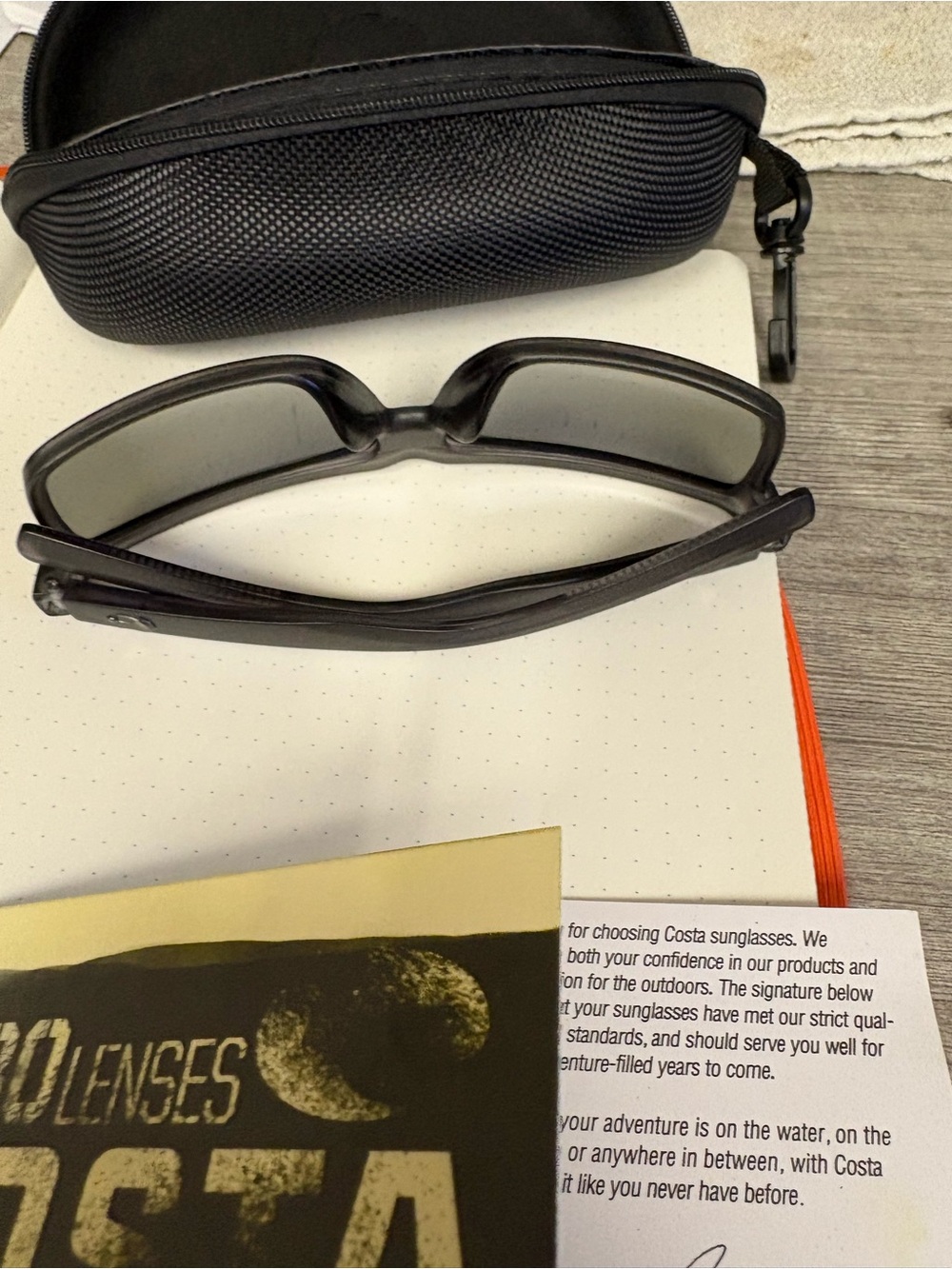 Costa Matte Black Sunglasses with Reflective Blue Lenses - Picture 5 of 5